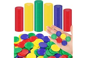 GSrenyu 500 Pieces Counting Chips, Plastic Tokens Coins, Learning Counters Disks, Learning Math Counting Chips, Stackable Game Chips for Kids Math Counting Education