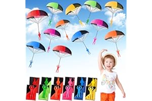 MWZEAUL Fallschirmspringer Spielzeug 12 Stück, Outdoor Spiele für Kinder Wurfspiel und Suchspiel | Praktische Mitgebsel für Kindergeburtstage - Ideal als Gastgeschenke und Draußen Spielzeug