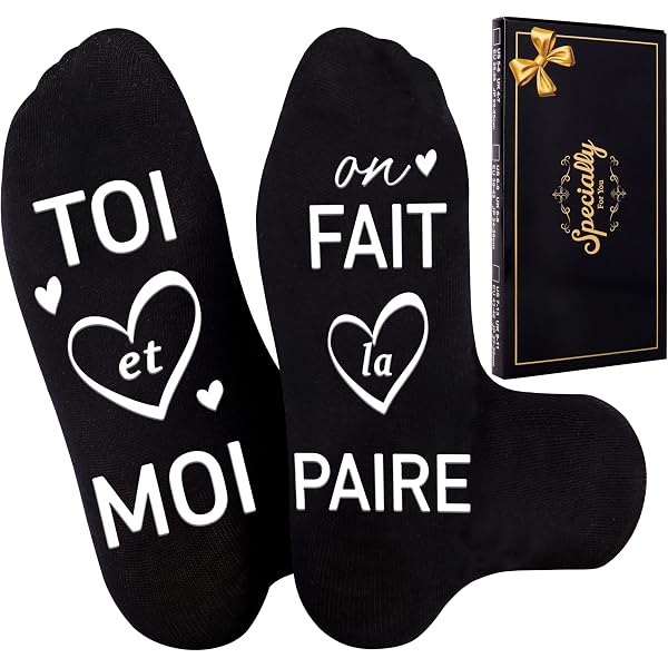 Chaussettes Rigolotes Pour Mari - Message "Ce Type A Une Femme Géniale" | Taille 43-46 | Cadeau Saint-Valentin Anniversaire