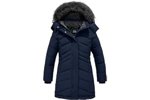 ZSHOW Cappotto con Cappuccio Antivento Giacca Lunga Caldo Invernale Giubbotto Idrorepellente Casual Parka da Viaggio Spesso Bambina