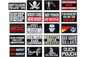 TUYATEZHI 20 Stück Lustige Patch Abnehmbare Aufnäher mit Nylon Taktische Militär Flagge Patch Applikation für Jacke Weste Kleidung Baseballkappe Rucksäcke Draussen Taschen