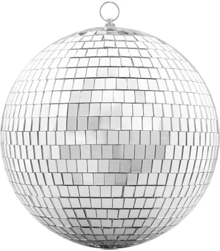 Silberner Discoball-Helm Mit Einziehbarem Visier – Inkl. Silberne Handschuhe, Für Partys & Events