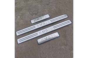 Ever TA 4 Pezzi Battitacco Auto per MG ZS 2017 2018 2019 2020 2021 2022, Inossidabile Antiscivolo AntiGraffio Soglia della Porta calciere Protezioni del Pedale dello Car Styling Accessorio