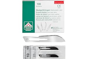 Shehadeh - 100 Stück sterile Skalpellklingen Figur 10 für Skalpellhalter Nr. 3 - Extrem scharf