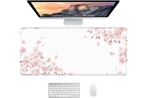 Skrivbordsunderlägg XXL musmatta gaming skrivbordsmatta vit Sakura