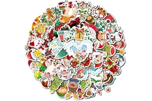 iJiZuo 56 Pezzi Adesivi per Etichette Natalizie, Adesive Natalizie Adesivi per Etichette Regalo, Adesivi regalo di Natale, per Temi Natalizi per la Festa di Natale per Bambini