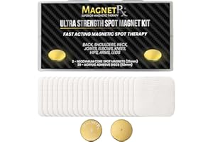MagnetRX® Imanes Magnetoterapia - Kit 2 Imanes Neodimio Potentes Terapéuticos para el Alivio del Dolor - Terapia Magnética para Espalda, Hombros, Rodilla, Cuello - 20 Parches Adhesivos de Repuesto