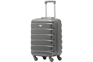 Flight Knight Maleta Rigida Ligera de 4 Ruedas Equipaje de Mano de Cabina ABS Aprobado por Mas de 35 Aerolineas como easyJet, Tamano Maximo para KLM y Air France 55x35x25 cm