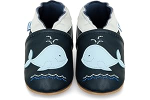 Juicy Bumbles Chausson Bebe Fille et Garçon - Chaussons Enfant en Cuir Souple Crèche - Chaussures Bébé Premiers Pas avec Semelle Antidérapante - Chausson Cuir Bébé 0-6 Mois à 3 Ans