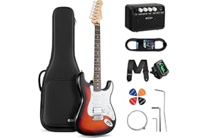 CAHAYA 39 Zoll E-Gitarre & Lautsprecher Set: Elektrische Gitarre Volle Größe mit 3 Pickups(S-S-H), Das Paket enthält eine Gitarrentasche, Stimmgerät, Whammy Bar, 4 Picks, Schultergurt
