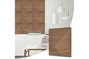 NOVECRAFTO Chevron Line Decorative 3D Wall Panels - 10 Sheets Covering 2.5 sqm | 26.91 sqf Interior Cladding Panels Set | 3D Wall Tiles Chevron Line Design in Matte Wooden - Panel Size 19.6" x 19.6"