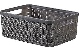 CURVER Juliet Kosz Jute 100% plastik Recykling Prostokątny, Ciemnoszary, S: 5 l