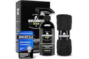GENTLEMONKEYS Detailer Auto (500ml) inkl. Mikrofasertuch • Lackversiegelung, Motorrad & Fahrrad • Profi-Sprühversiegelung für Glanz & Schutz • Detailing Lackschutz • Für alle Lacke geeignet