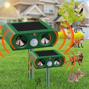 Répulsif Ultrason Chat Solaire – Étanche IP44 Avec Détecteur Mouvement – Repousse Chats, Chiens, Rongeurs, Renards Sans Produits Chimiques
