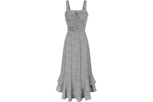 GRACE KARIN Robe Florale Spaghetti à Bretelles Casual pour Femme à la Plage Éte