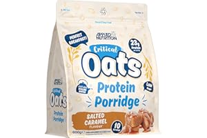 Applied Nutrition Critical Oats Porridge Protéiné, Protéine de Whey, Protéines de Lactosérum en Poudre avec Avoine Complète, Isolat de Protéines ISO-XP, Acides Aminés (600g, Salted Caramel)