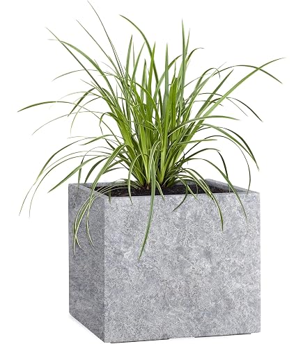 URBNLIVING Blumentopf Mit Beton-Optik – Großer Pflanztopf Für Drinnen & Draußen In Verschiedenen Größen (inkl. Einsatz)