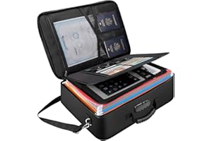 Tamfile Bolsa para documentos ignífuga con cerradura, caja de almacenamiento de archivos resistente al fuego y al agua, gran espacio para documentos importantes, caja de 4 capas con correa para el