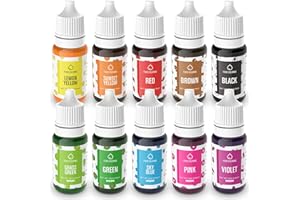 Lebensmittelfarbe 10x10ml Hochkonzentriert Lebensmittelfarbe Flüssig für Backen, Kuchen, Macaron, Kekse, Kuchendekoration Bac