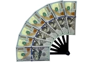 Bells Box 100 Dollar Note Design Folding Hand Fan - USA Souvenir - Novelty US Dollars Bill - Foldable Hand Fan - Wall Decoration Party - USA Gift