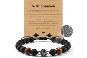 YELUWA Gifts for Husband, Son, Grandson, Dad, Birthday Boy, I Love You in 100 Languages Adjustable Bracelet for Men Teen Boys