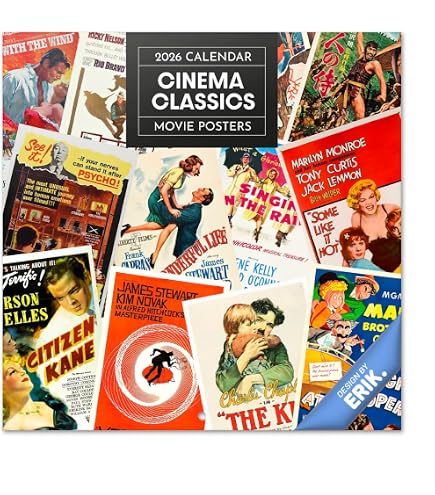 Calendrier Mural 2026 Thème Classiques Du Cinéma - Format 30x60 Cm, Papier 140g, Multilingue, De Janvier à Décembre - 9