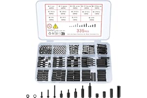 EWWTREY 335 Pz M2.5 Distanziatori Esagonali in Nylon Nero, Hex Distanziatore Maschio Femmina in Nylon, Viti a Testa Croce Bulloni e Dadi Set, Vite e Dado e Rondelle Assortimento Kit per Scheda Madre PCB