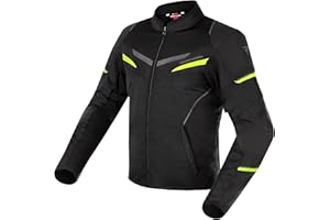 REBELHORN Flux Chaqueta de Moto Hombre | Membrana L-XTR desmontable | Protectores Codos y Hombros Nivel 2 | Paneles de Ventilación de Malla | Elementos reflectantes