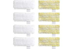 Wiseten 8-częściowy zestaw ściereczek z mikrofibry, kompatybilny z Kärcher elastyczna dysza ręczna, akcesoria do czyszczenia parą do wanien, umywalek, zakrzywionych powierzchni