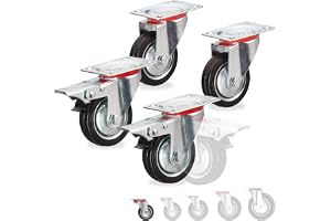 Relaxdays tunglastrullar, 4-pack, vridbara, kullager