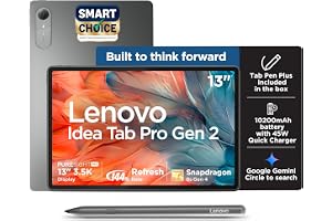 Lenovo Idea Tab Pro Gen 2 with Pen Plus {Smartchoice} 13" Display, 3.5K Resolution, 144Hz Refresh | 8GB, 256GB | Snapdragon 8s Gen 4 | 10200mAh, 4 JBL Speakers, USB 3.0 with DP-Out, Wi-Fi 7, Luna Grey
