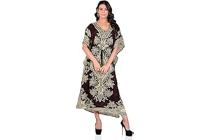 Shah Crafts. Women Kaftan Tunic Kimono Long Maxi Party Dress for Loungewear Holidays Nightwear Beach Cover Up Caftans Free Size