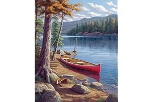 LOMSIOY 5D DIY Diamond Painting Bateau Lune Kits Broderie Diamant Painting Paysage Adulte Complet Peinture Strass Point de Croix Craft pour Maison Décoration Murale 30x40 cm