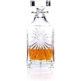RCR 51530020006 Oasis Luxion Crystal Square Whisky Wine Spirit Decanter, 850 ml, Dishwasher Safe, Made in Italy, Ideal for Wh