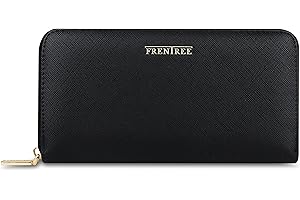 Frentree® Ladies Multi Pocket Classic Large Wallet with Mobile Phone Pocket and RFID Protection - Gift Boxed, black, Classic