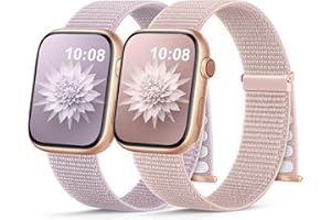 Jiamus 2 Stück Nylon Armband Kompatibel mit Apple Watch Armband 41mm 40mm 38mm 44mm 45mm 49mm,Gewebtes Klettverschluss Sport Loop Armbänder für iWatch Series 9 8 SE 7 6 5 4 3 2 1 Ultra/Ultra 2,06A