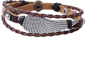 Morella Damska bransoletka skórzana Beads perły i wisiorki