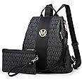 Lightweight Women Fashion Backpack Mutil Pockets Signature School Anti-Theft Rucksack Shoulder Bag Handbag w/Wristlet Wallet