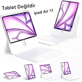 iPad Air 11 in&ccedil; (M4/M3/M2 2026/2025/2024) iPad Air 8/7/6/5/4. Nesil ve iPad Pro 11 in&ccedil; i&ccedil;in Uyumlu 360 D&ouml;nebilen Keyboard Tou