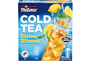 ‎MEßMER Meßmer Cold Tea Eistee Zitrone | Schwarzer Tee mit Zitronen-Aroma | Kaltaufguss | ohne Zuckerzusatz | 14 Pyramidenbeutel