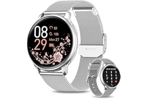 BANLVS Smartwatch damski z funkcją telefonu 1,32" Always-On-Display, wodoszczelność IP68, zegarek na rękę z pulsometrem, SpO2, monitorem snu, cyklem menstruacyjnym, tracker fitness do iOS Android,