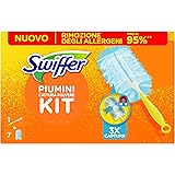Swiffer Duster Piumini Catturapolvere, 1 Manico Ergonomico e 7 Piumini Duster, Cattura e Intrappola Polvere e Sporco, Raggiun