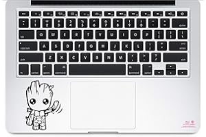 Artstickers. Autocollant pour ordinateur portable ou Macbook. Vinyle bébé Groot pour touchpad Autocollant pour clavier MacBook Pro Air Mac portable Couleur : noir. Cadeau Spilart,