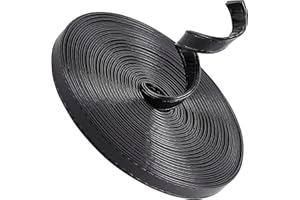 GORGECRAFT 5 m de Long Bandes de Cuir Double Face 10 mm de Large Sac à Bandoulière Rouleau de Sangle en Cuir Noir Cordon Lisse Cordon Plat pour Bricolage Artisanat Vêtements Fabrication Poignées