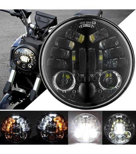 Faro LED Moto 5.75 Pollici Omologato DOT/SAE - Con DRL Bianco E Angel Eye Per Harley Davidson E Jeep Wrangler - Foto 8