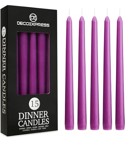 Bougies Coniques Longues - Lot De 50, Durée 7h, Sans Parfum, Couleurs Blanc, Vert, Ivoire, Rouge - 4