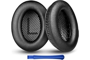 aceyoon 2 Pezzi Cuscinetti Auricolari per Bose QuietComfort 35 QuietComfort 35 II, Cuscinetti Cuffie in Morbida Pelle Proteica Padiglioni Cuffie di Ricambio per Bose QC35/ QC35 II, Nero