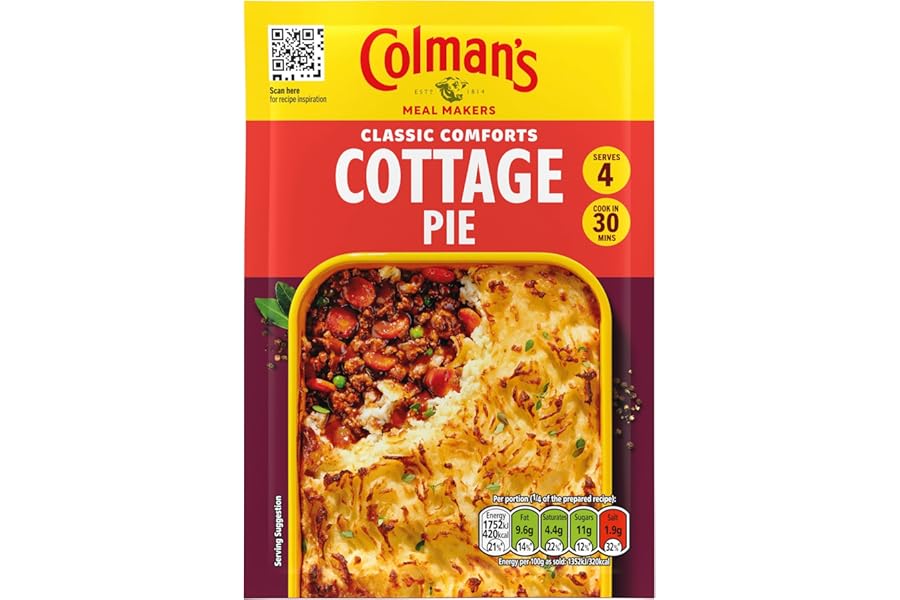 Colman's Classic Comforts Cottage Pie Meal Maker perfect with creamy mashed potato quick to prepare pie mix 45 g