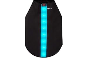 ULTRABYEASYPEASYSTORE Klein Blau Haustier Kleidung led Hundemantel Einstellbar A ufladbarAtmungsaktiv Wasserabweisen Hundewarnweste led Hundeweste Reflektierend led Jacke Hunde Weste led Regenmantel Hund Wasserdicht