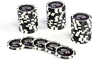 Nexos Trading 50 Poker-Chips Laser-Chips Ocean-Champion-CHIP Kanten abgerundet 12g Metallkern Poker Texas Hold`em Black Jack Roulette Token Jeton Wert 1-10000 wählbar (Wert 100)